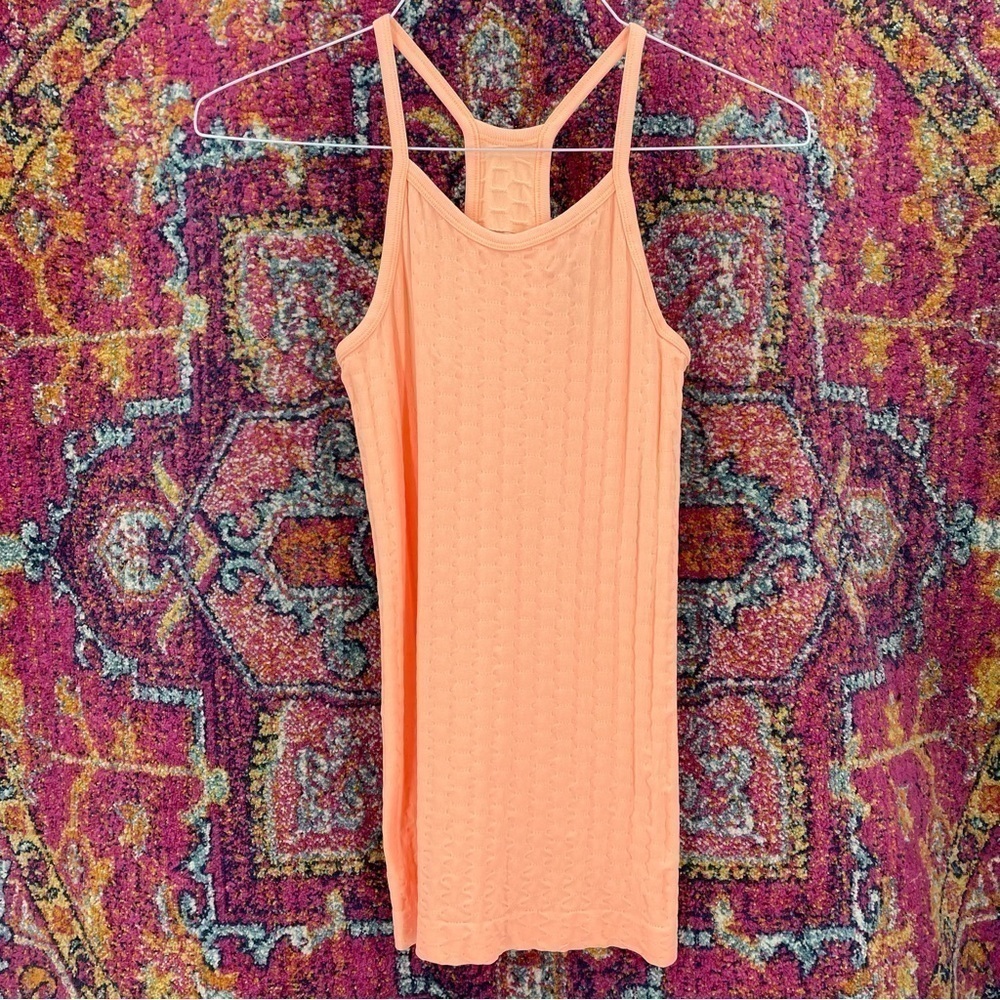 Athleta Sweat Life Racerback Tank Energetic Peach Athletic Casual Stretch Top